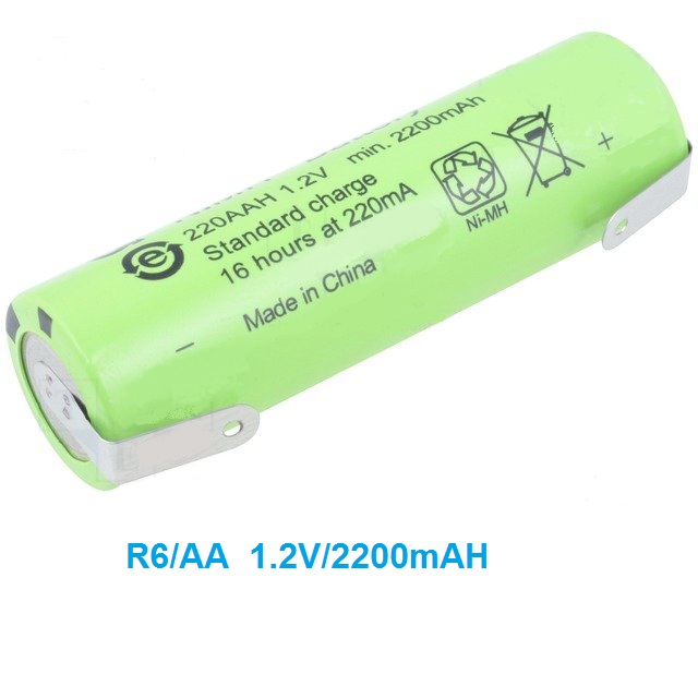 BATERIA AA/R6 NI-MH 1.2V, 2200MAH CON TERMINALES (GP)