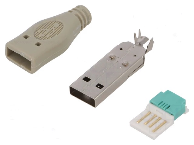 KIT CONECTOR USB-A 4 PINES DE MONTAJE SIN HERRAMIENTA