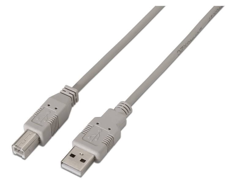 CABLE INFORMÁTICA IMPRESORA USB-A MACHO A USB-B MACHO V:2.0 1.8M GRIS 